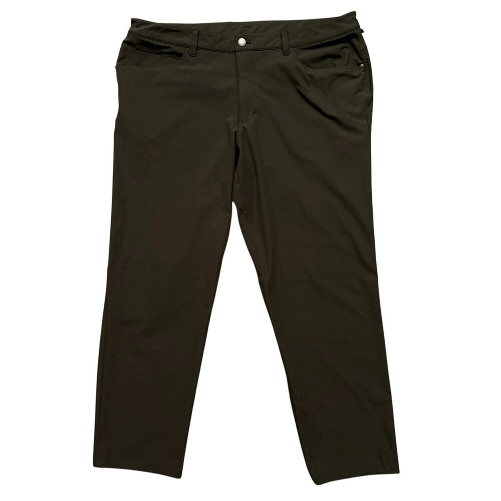 Lululemon ABC Pants Mens Size 38 Classic Fit Warpstreme Stretch Olive Green